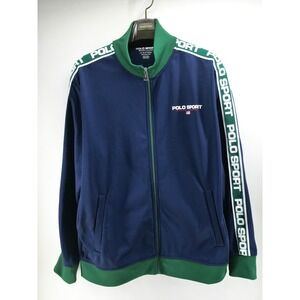 Ralph Lauren Polo Sport Track Jacket Navy & Green Spell Out Size XL Performance